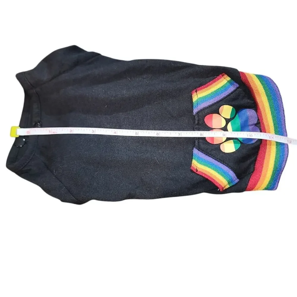 Zack & Zoey Pride Rainbow Pullover Dog Hoodie Small